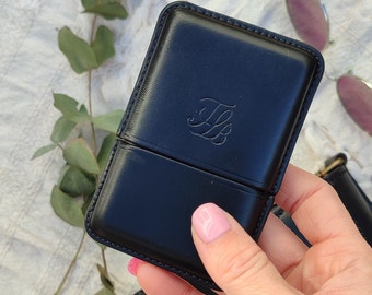 Leather card holder, Business card holder, spanish Leather goods for men, card holder wallet, leather card sleeve, wallets for men, men gift