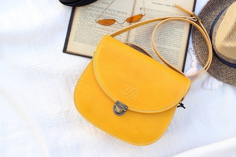 yellow leather purse