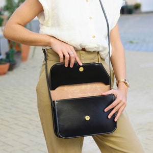 Elegant Black Leather Evening Purse For Women, Black Leathe Handbag with Avant-Garde Design for Modern Women zdjęcie 3