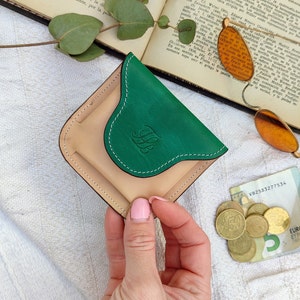 Leather Pouches Coin Purses, Soft Cute Leather coin Pouch, Cute coin pouch, Coin holder, Small Pouch Verde