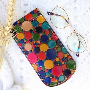 Étui à lunettes en cuir fait à la main pour femmes - Manchon à lunettes et porte-lunettes de soleil