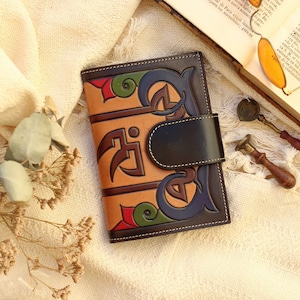 Handcrafted Bifold leather wallet, leather wallet for women, muslim women wallet, women modest fashion, tooled leather wallet