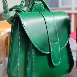 Leather backpack for women, brown leather rucksack for women, urban backpack, minimalist leather rucksack, cowhide backpack, cute backpack Green