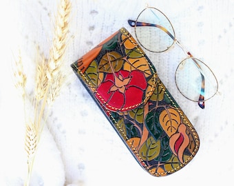 Glasses case, case for glasses, eye glasses case, Leather Sunglasses Case, leather glasses holder, glasses pouch, Reading Glasses Case