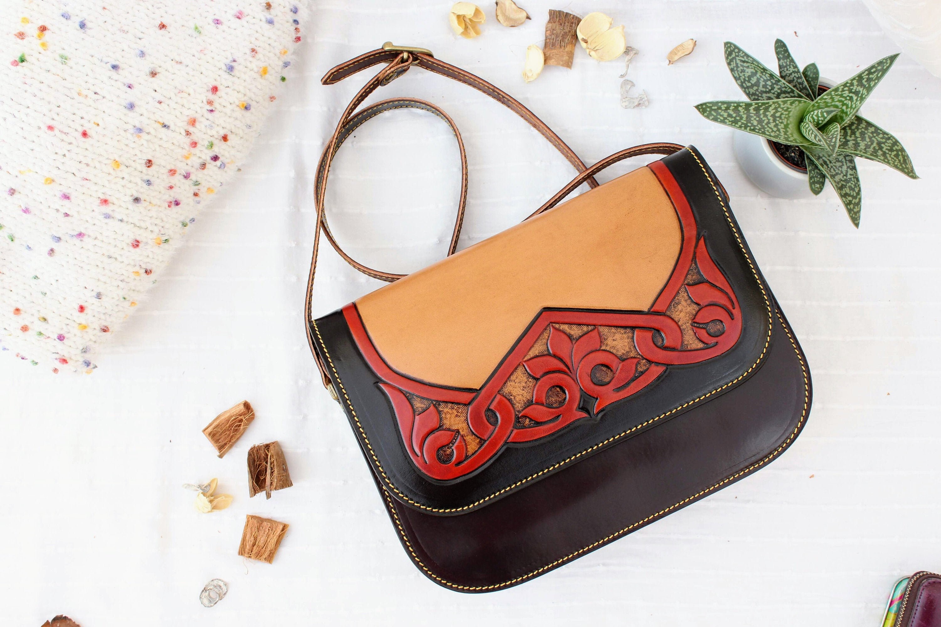 Viking Leather purse for women Crossbody viking purse Etsy