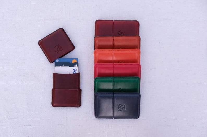 Leather Card holder, Leather Business card holder, Minimalist card holder, leather card sleeve, leather goods for men, card holder wallet image 5