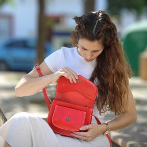 Leather purse, red crossbody purse, minimalist purse, women's leather bag, cute leather purse, crossbody, leather purse, leather goods image 8