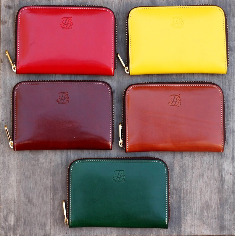 Zip Around Wallet for Women Yellow Leather Wallets for Women Etsy