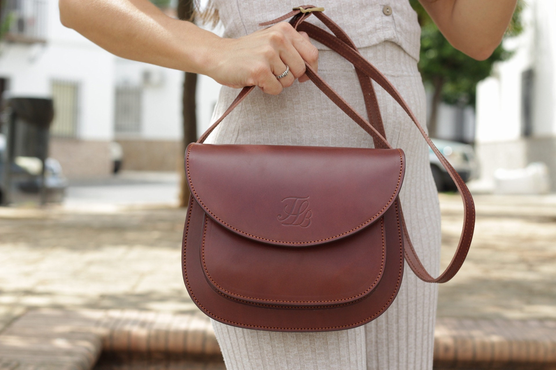 Timeless Design Cocoa Brown Full Grain Leather Crossbody Bag