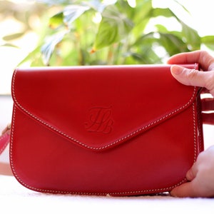 Sustainable Full Grain Leather Crossbody Bag handmade, Medium Sized Leather Saddle Bag, Crossbody Brown Leather Handbag for women Red