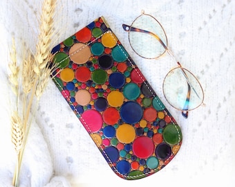 Leather glasses case, eyeglass case, glasses case with Clasp, Soft Eyeglassess Case, case for glasses women, gift for women