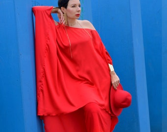 red oversize maxi DRESS
