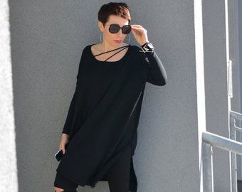 TUNIKA Schwarze Oversize-Bluse