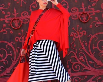 Skirt with stripes/ tied skirt/envelope skirt