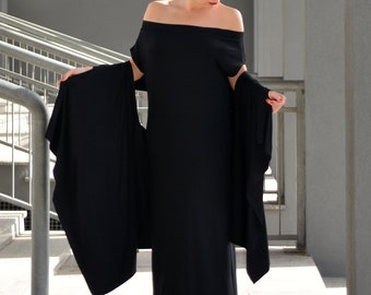 New black long maxi dress