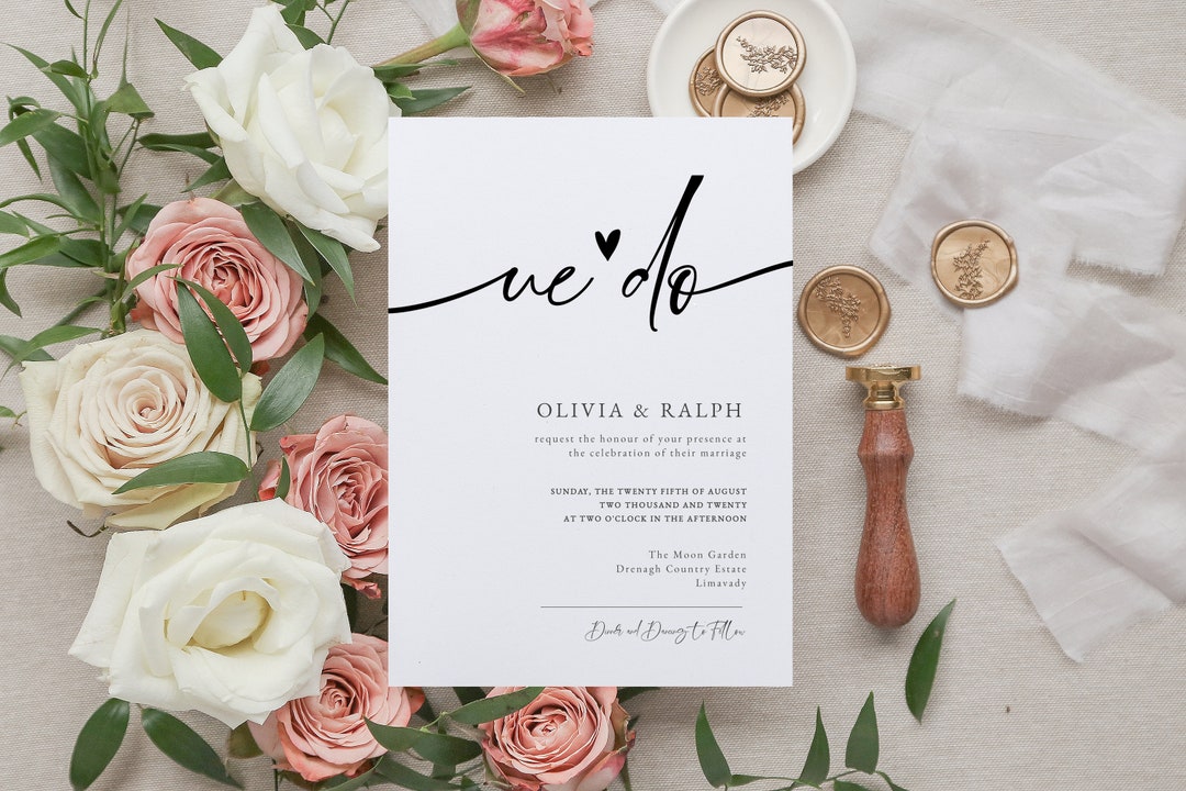Wedding Invitation Template Printable Wedding Invitation - Etsy UK