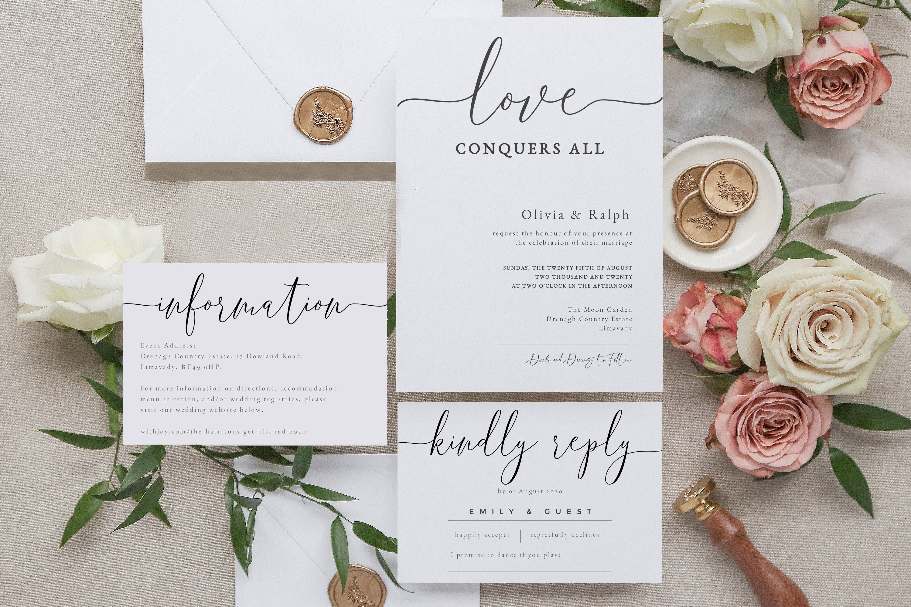 Wedding Invitation Bundle Printable Wedding Invitation Etsy