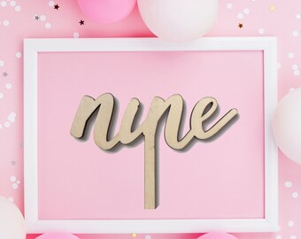 9th Birthday Cake Topper - Birthday Cake Topper - Birthday Decor - Personalised Cake Topper - Ninth Cake Topper - Wooden Cake Topper - Nine