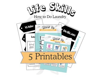 Materiały wizualne do prania: Umiejętności życiowe dla dzieci, wsparcie dla osób z autyzmem (zestaw plików PDF do pobrania)