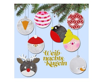 Weihnachtskugeln - Stickdatei - embroidery