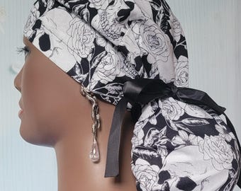 Operating Room Scrub Cap Surgical Terms Hat Nurse OR Tech Cap Cotton Tie Back Medical Cap Gift