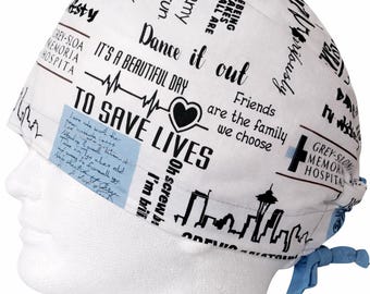 Handmade Cotton Tie Scrub Cap – Doctor, Nurse, Anesthesiologist