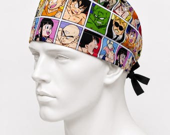 Anime Inspired Scrub Cap, Manga Style Surgical Cap, Adjustable Tie Back Scrub Hat, Nurse Cap, Colorful Medical Cap for Men and Women