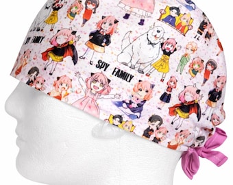 Spy Family Anime Scrub Cap – Handmade Cotton Surgical Hat