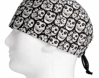 Horror Movie Scrub Cap, Halloween Surgical Hat, Unisex Cotton Scrub Hat, Nurse Cap, Doctor Cap, Tie Back Medical Cap, Gift for Nurse