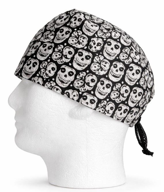 Horror Movie Scrub Cap, Halloween Surgical Hat, Unisex Cotton Scrub Hat, Nurse Cap, Doctor Cap, Tie Back Medical Cap, Gift for Nurse