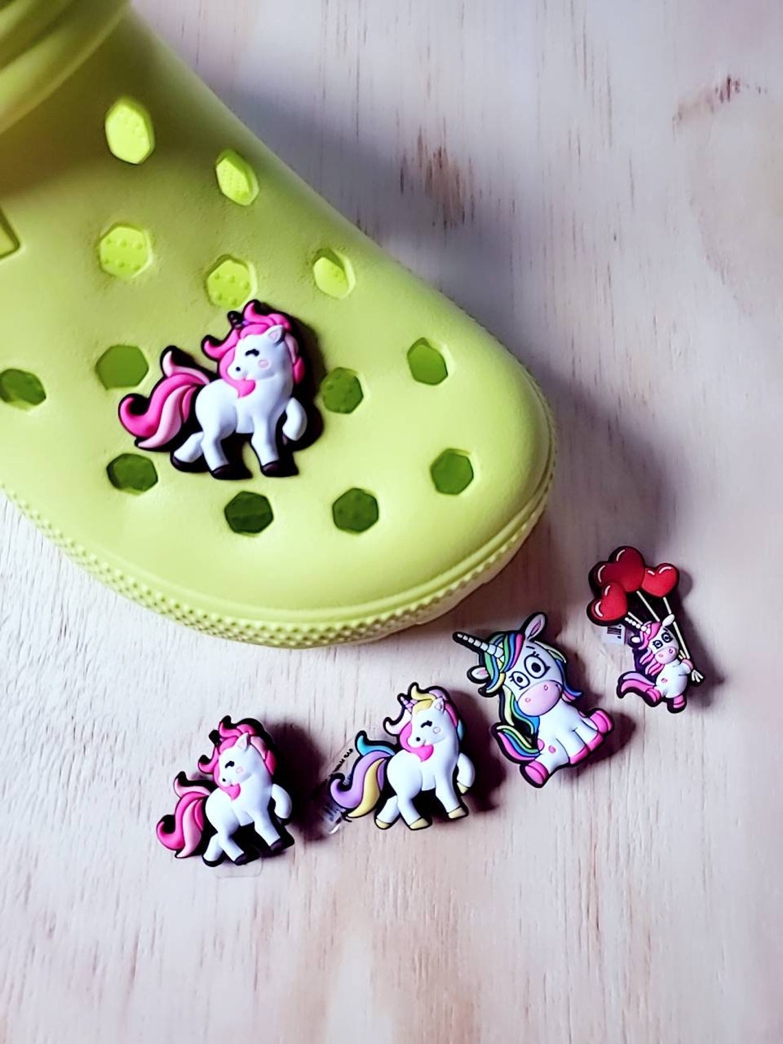 Unicorn Shoe Charms. Pink Shoe Charms. Unicorns Rainbows croc Etsy