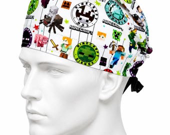 Surgical Hat, Classic Style Cotton Scrub Cap, Adjustable chef work hat