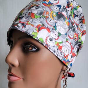 Colorful Cats Surgical Scrub-Cats Scrub Cap-Vet Scrub Cap- One Size Scrub Cap for short hairs-Tie Dye Rainbow Cats -Men Scrub Cap-RN/LPN/Vet