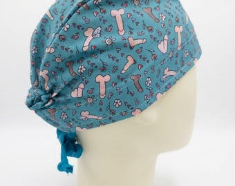 Funny Adult Print Scrub Cap | Novelty Surgical Cap | Handmade Scrub Hat | Adjustable Tie Back | Nurse/Doctor Gift