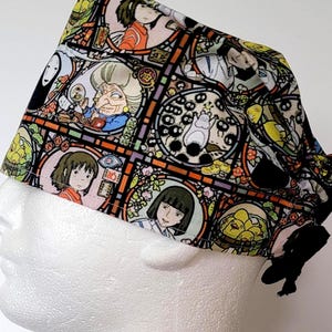 Anime Print Scrub Cap: Handmade Cotton Nurse Hat