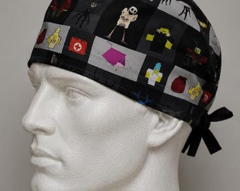 Spooky Gaming Surgical Cap | Gamer Nurse Hat | Halloween Medical Cap | Alternative Healthcare Worker Gift