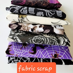 Fabric Scrap Bundle/ Halloween Mixed Fabric Bundle/Cotton quilting fabric/Grab Bags for small projects/Fabric Scrap Pack
