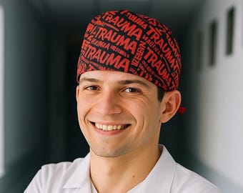 Trauma Print Scrub Cap | Handmade Cotton Surgical Hat for ER Nurses