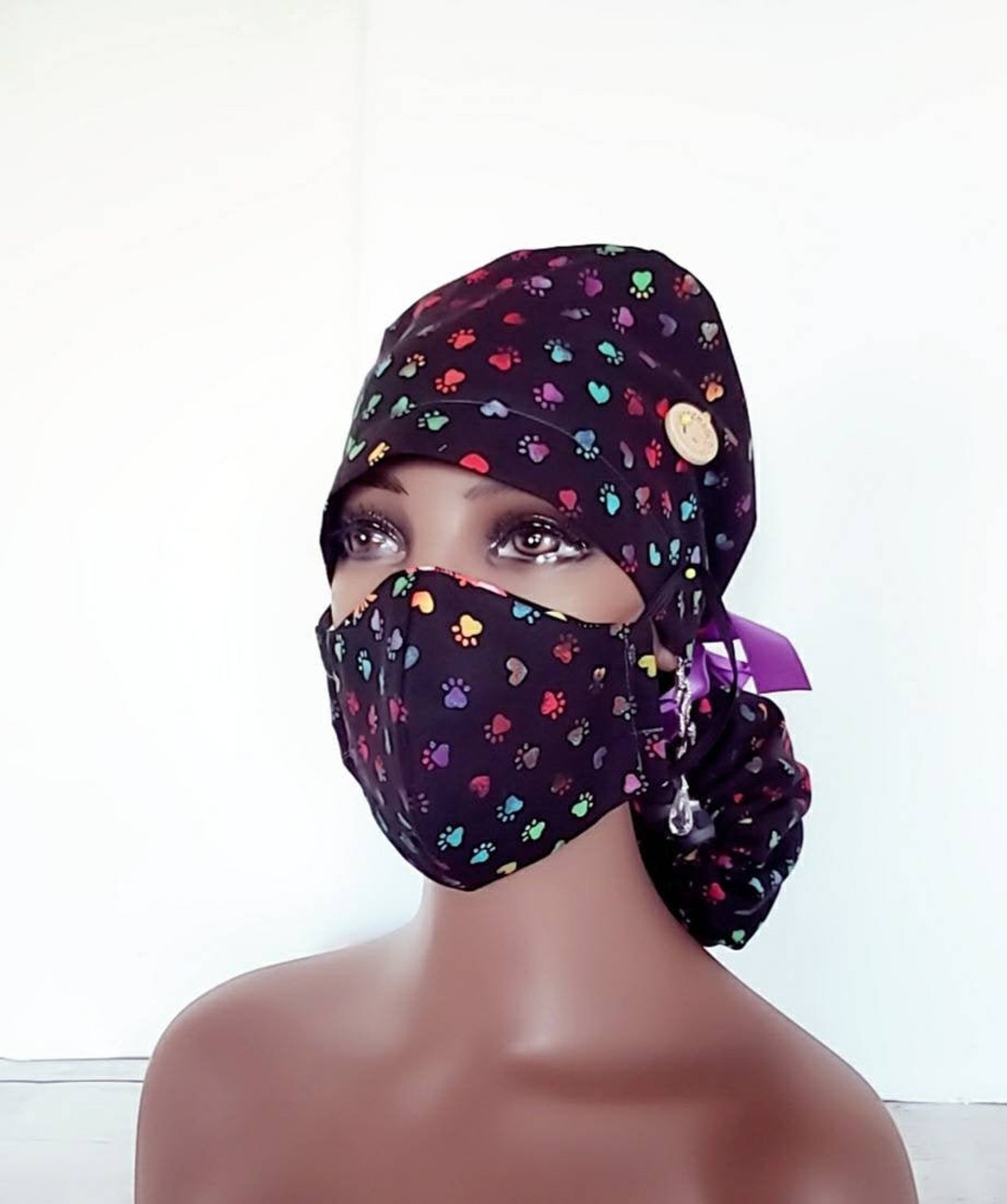 Paw Prints Scrub Caps. Scrub Hat. Dog Paw Print Hat. Women Etsy