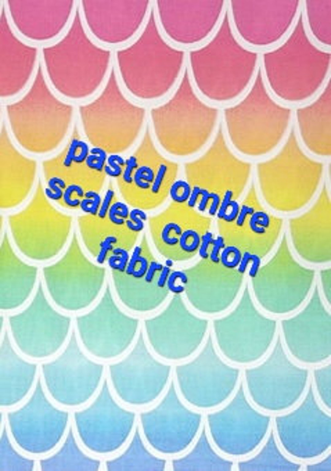 Pastel Rainbow Ombre Scales Brand Fabric Traditions. 100 Quilting