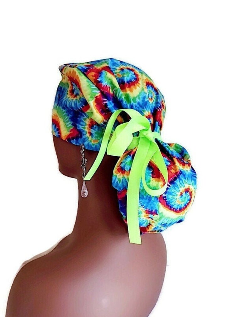 Tie Dye Scrub Cap. Ponytail Scrub Cap. Swirls Scrub Cap. Women Etsy