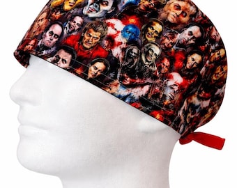 Horror Movie Scrub Cap – Unisex Surgical Hat, Veterinary