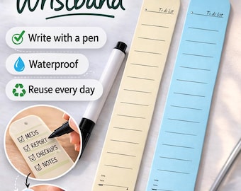 Reusable To-Do List Wristband for Notes, Tasks, Reminders (Includes Pen)