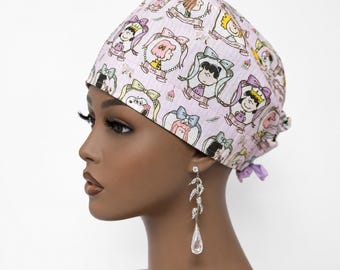 Kawaii scrub cap-all-day comfort нat for Women & Men| Pink Nurse head cover