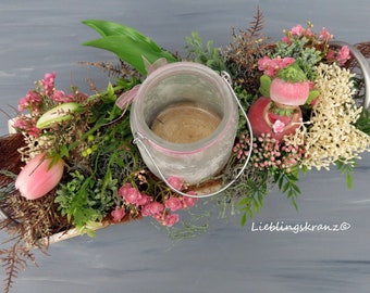 Spring arrangement, arrangement, spring, lantern "little garden elf"