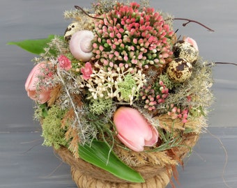 Arrangement, tulips, spring decoration, tulip arrangement, ball, spring arrangement "tulip ball"