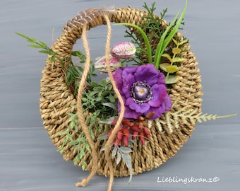 Spring arrangement, flower arrangement, gift "Boho Basket Bag 1.0"