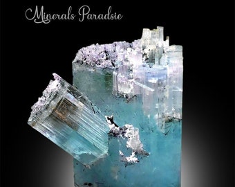 Blauw aquamarijnkristal, beëindigde aquamarijn, natuurlijk aquamarijn, aquamarijnexemplaar, aquamarijn 125 g