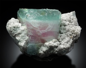 AquaMorganite Bicolor Beryl-kristallen, natuurlijk morganiet, morganietsteen, mineraal morganietmonster uit Pakistan: 391 gram