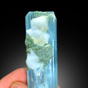 Natural Sky Blue Color Aquamarine Crystal, Terminated Aquamarine, Raw Mineral, Shigar Aquamarine - 36 gram